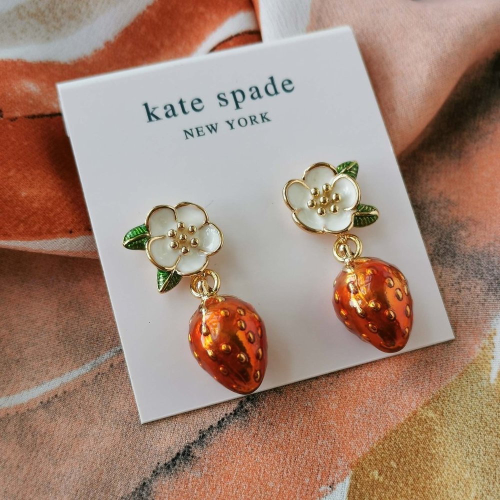 Kate Spade - Picnic Perfect Strawberry - Red Drop Earrings